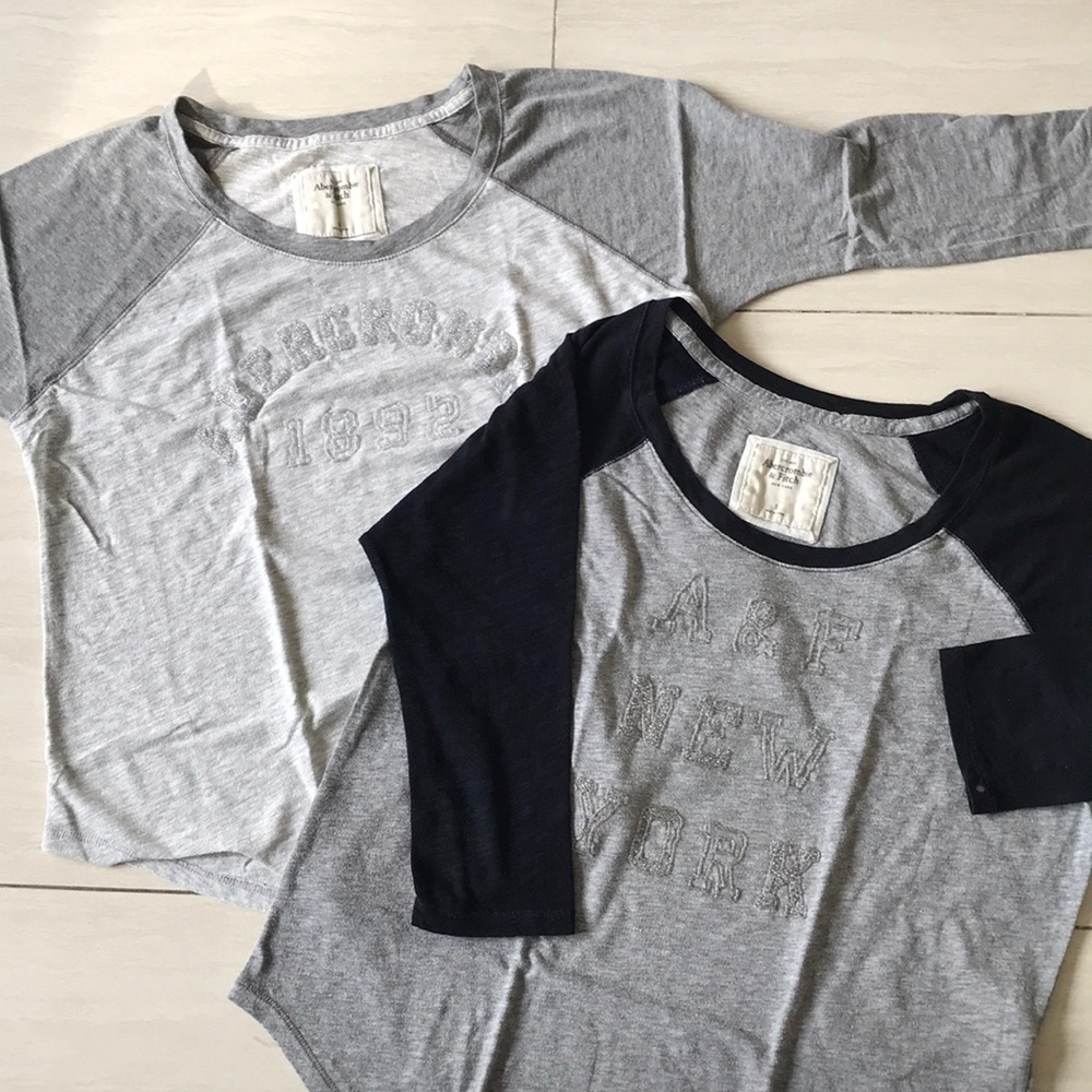 Lot of 2 beaded Abercrombie & Fitch tees